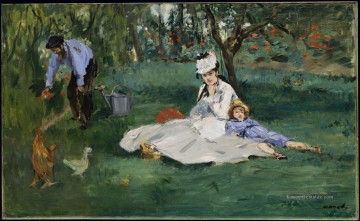  Eduard Kunst - Die Monet Familie in ihrem Garten in Argenteuil Eduard Manet